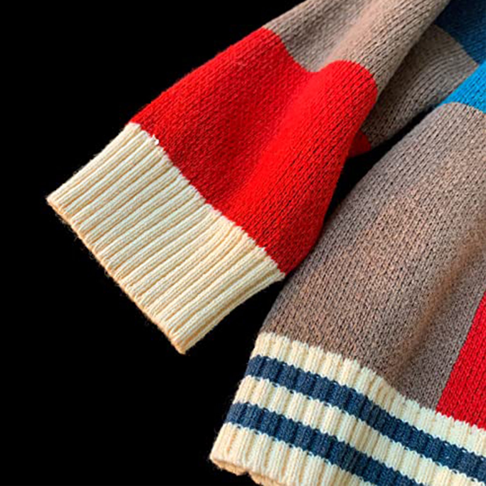 Autumn Winter Good Quality Vintage Geometric Pattern Men Women Casual Sweater Cardigan Multicolor Streetwear Loose Wool Knitwear