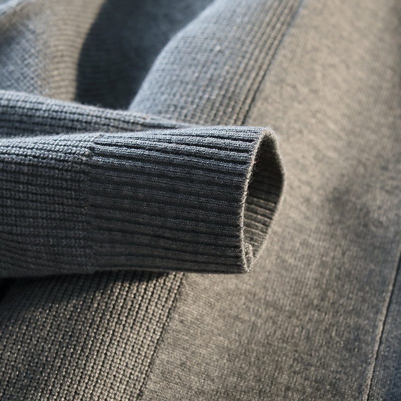 Retro Color Block Striped Knitted Cardigan New Autumn Winter Men's Sweater Classic Unisex Button-front Sweater