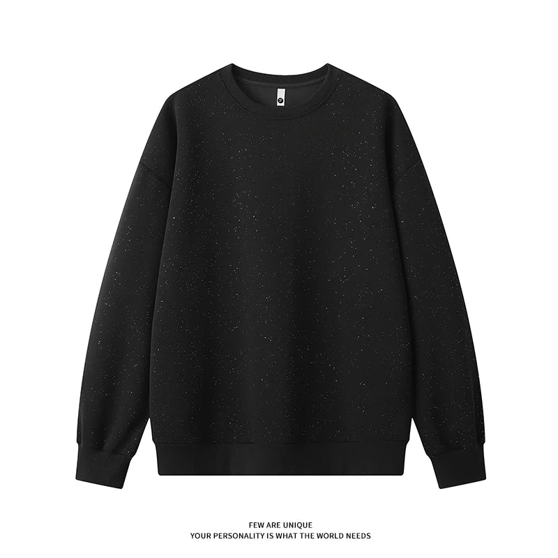 Men's Glitter Sweatshirt Galaxy Solid Colour Pullover Round Neck Man Women Sparkly Sweatshirts 2024 Spring Clothes Fine Flash