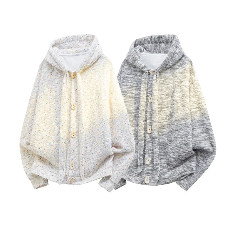 2025 New Arrival Striped Knit Cardigan Men Knitted Button-Front Long-Sleeve Knit Top Rainbow Polka Dot Oversized Jacket