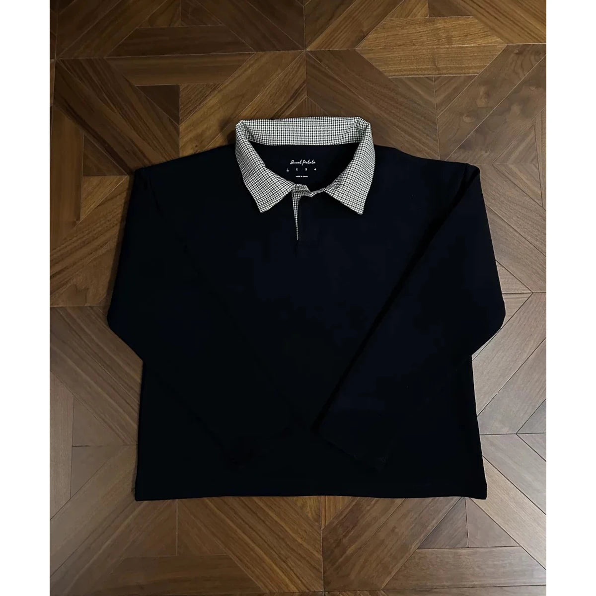 Men's Casual Polo Shirt Long-sleeved Plaid Collar Design Simple Versatile Unisex Sweatshirt Daily Commuting Tide Bottoming Shirt