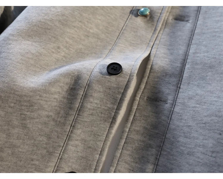 2025 New Autumn Winter Men's Hooded Sweatshirt Oversized Button Jacket Unisex Streetwear Casual Outerwear