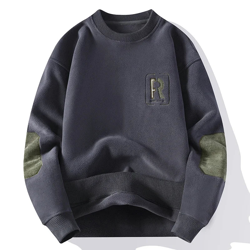 High Qulity Fleece Crew Neck Sweatshirt For Men Alphabet Embroidery Graphic Pullovers Casual Fashion Women Knitwear