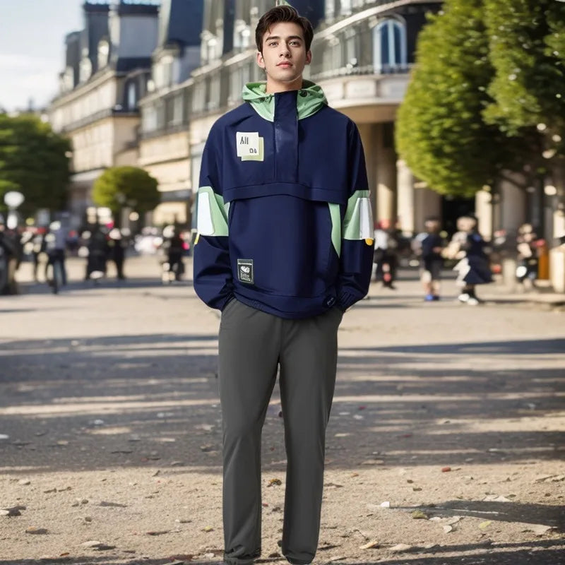 Hip Hop Men's Jacket Streetwear Hooded Jackets Men Waterproof Clothes Mens Windbreaker Coat Male Outwear