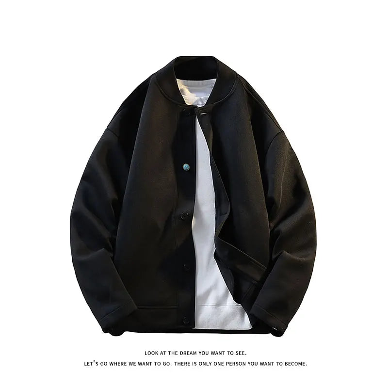 2025 New Autumn Winter Men's Hooded Sweatshirt Oversized Button Jacket Unisex Streetwear Casual Outerwear