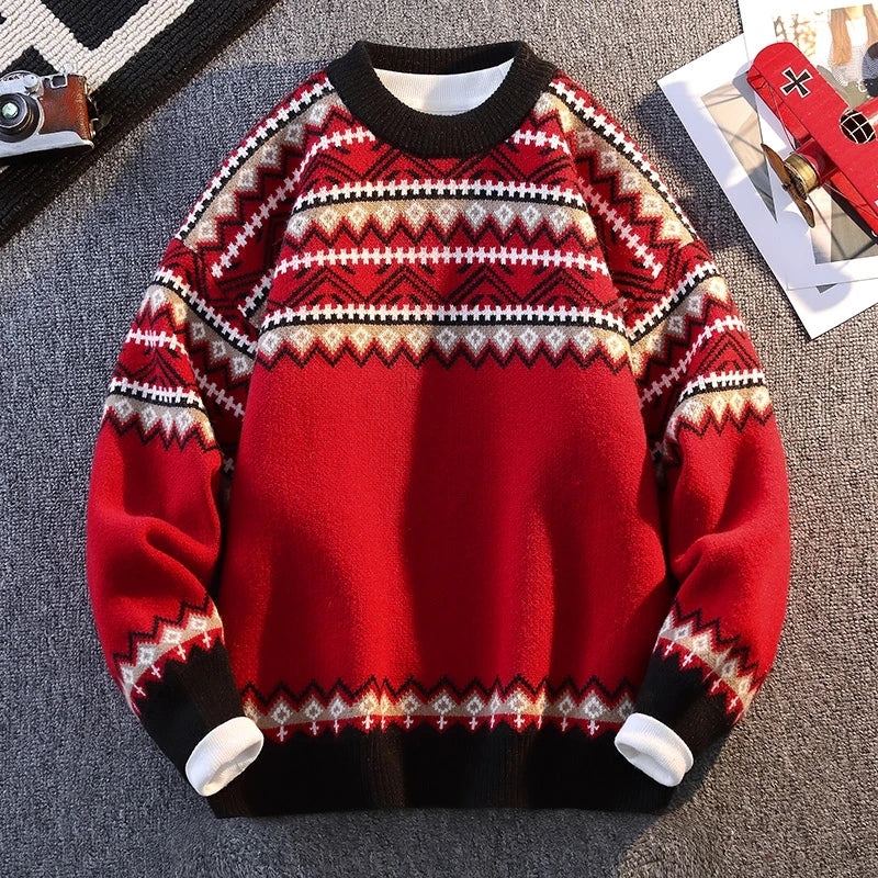 New Winter Warm Sweaters for Mens Christmas Harajuku Sweater Loose Long Sleeved Knitwear Men Women Casual Crewneck Knit Jumper