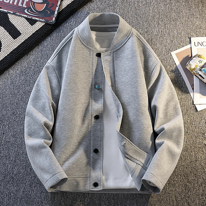 2025 New Autumn Winter Men's Hooded Sweatshirt Oversized Button Jacket Unisex Streetwear Casual Outerwear