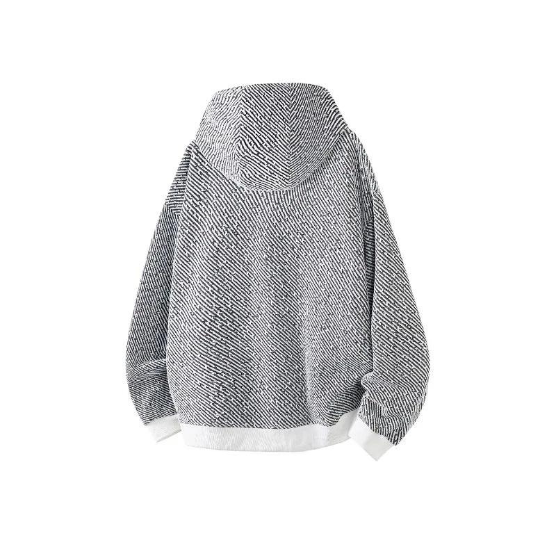 2025 Autumn Winter New Striped Hooded Sweater Korean Lazy Wind Hoodie Men's Long-sleeved Tops Unisex Hoodies