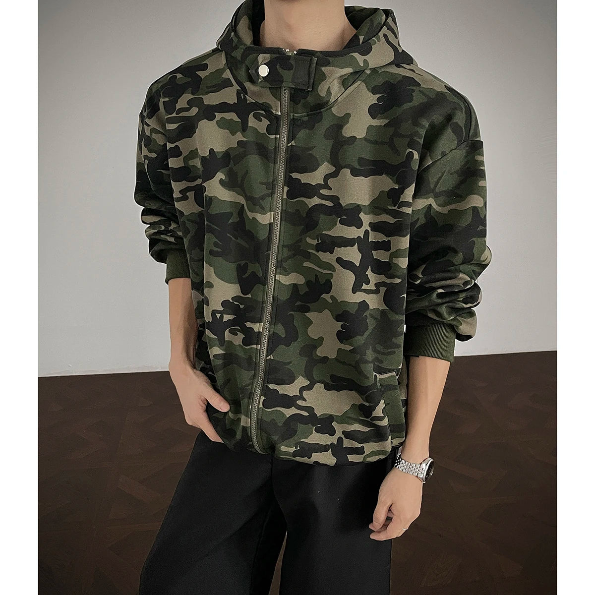Camouflage Hooded Sweatshirt Men's and Women's Trendy Street Style Couple's Clothes Loose Zipper Jacket 2025 Autumn New Hoodies