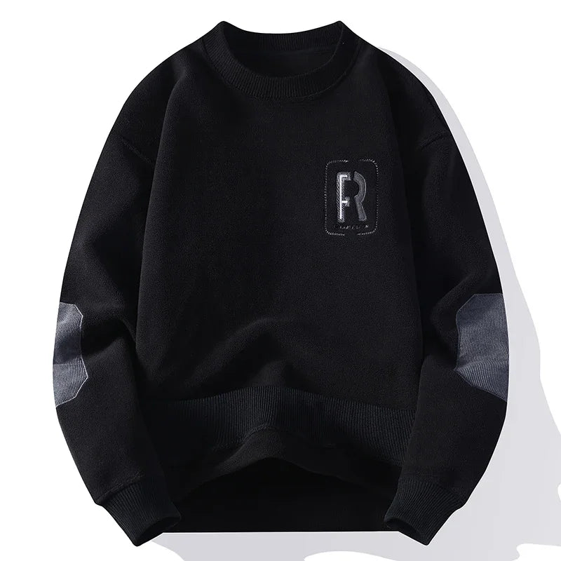 High Qulity Fleece Crew Neck Sweatshirt For Men Alphabet Embroidery Graphic Pullovers Casual Fashion Women Knitwear