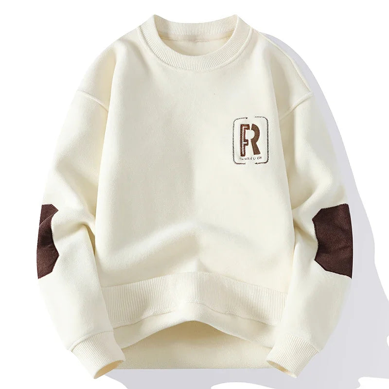 High Qulity Fleece Crew Neck Sweatshirt For Men Alphabet Embroidery Graphic Pullovers Casual Fashion Women Knitwear