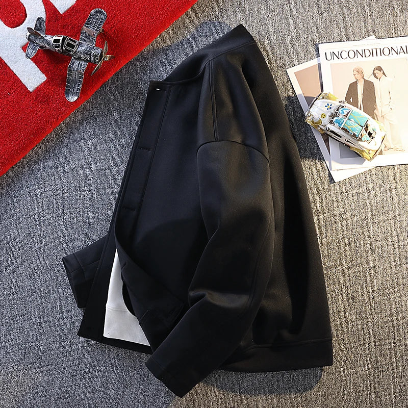 2025 New Autumn Winter Men's Hooded Sweatshirt Oversized Button Jacket Unisex Streetwear Casual Outerwear