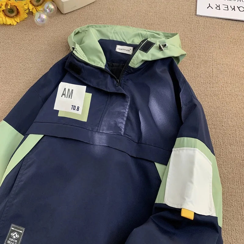 Hip Hop Men's Jacket Streetwear Hooded Jackets Men Waterproof Clothes Mens Windbreaker Coat Male Outwear