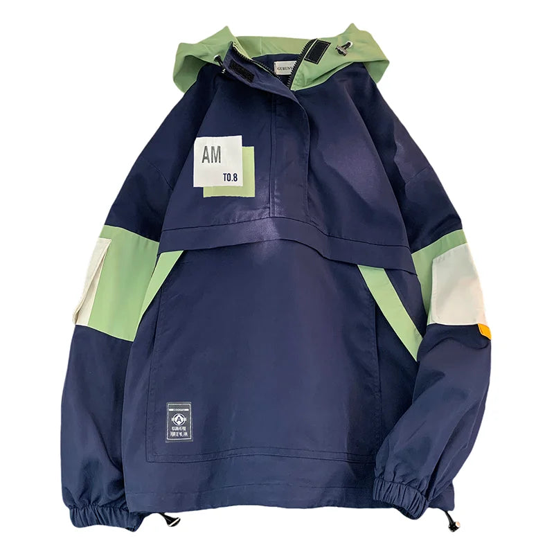 Hip Hop Men's Jacket Streetwear Hooded Jackets Men Waterproof Clothes Mens Windbreaker Coat Male Outwear