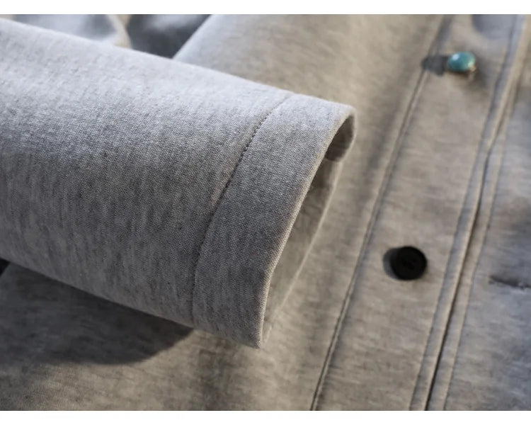 2025 New Autumn Winter Men's Hooded Sweatshirt Oversized Button Jacket Unisex Streetwear Casual Outerwear