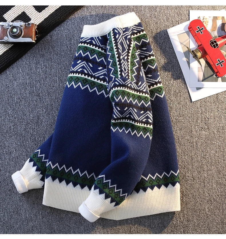 New Winter Warm Sweaters for Mens Christmas Harajuku Sweater Loose Long Sleeved Knitwear Men Women Casual Crewneck Knit Jumper