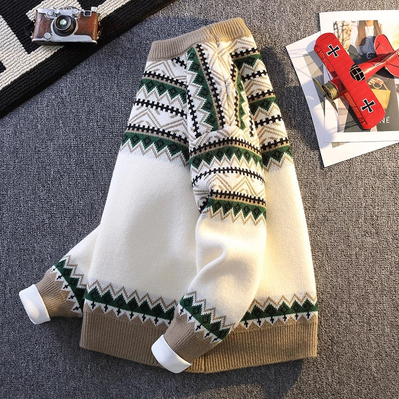 New Winter Warm Sweaters for Mens Christmas Harajuku Sweater Loose Long Sleeved Knitwear Men Women Casual Crewneck Knit Jumper