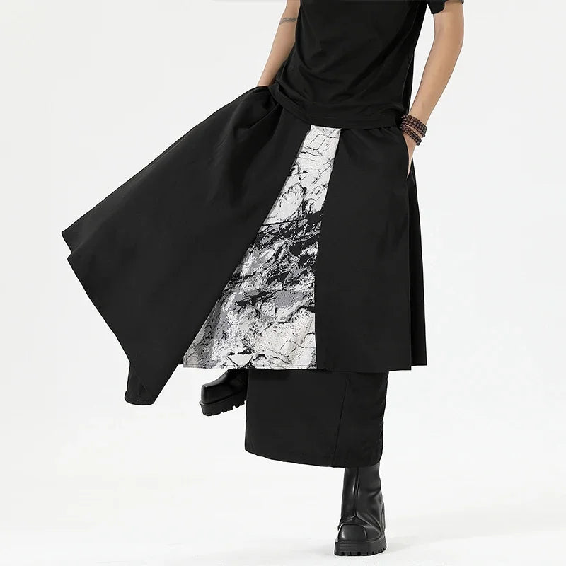 Yamamoto Wind Dark Department Skirt Pants Men Design Sense Irregular Wide-leg Pants Trend Loose Casual Women Men Clothing