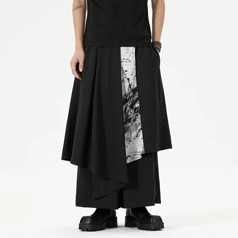 Yamamoto Wind Dark Department Skirt Pants Men Design Sense Irregular Wide-leg Pants Trend Loose Casual Women Men Clothing