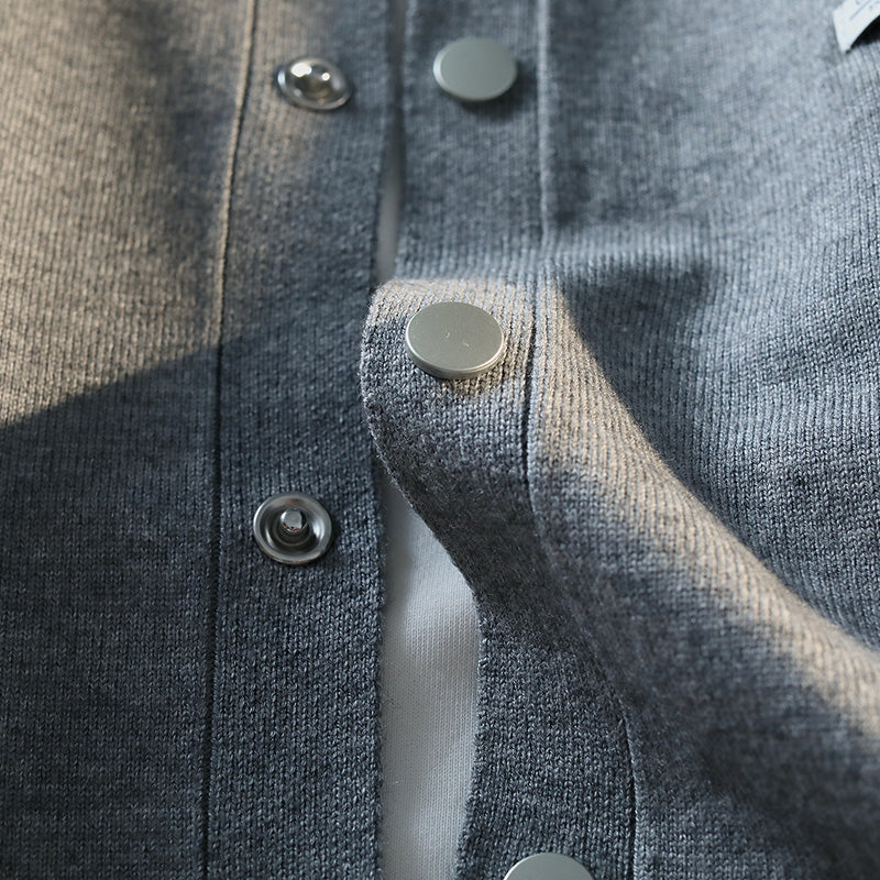 Retro Color Block Striped Knitted Cardigan New Autumn Winter Men's Sweater Classic Unisex Button-front Sweater